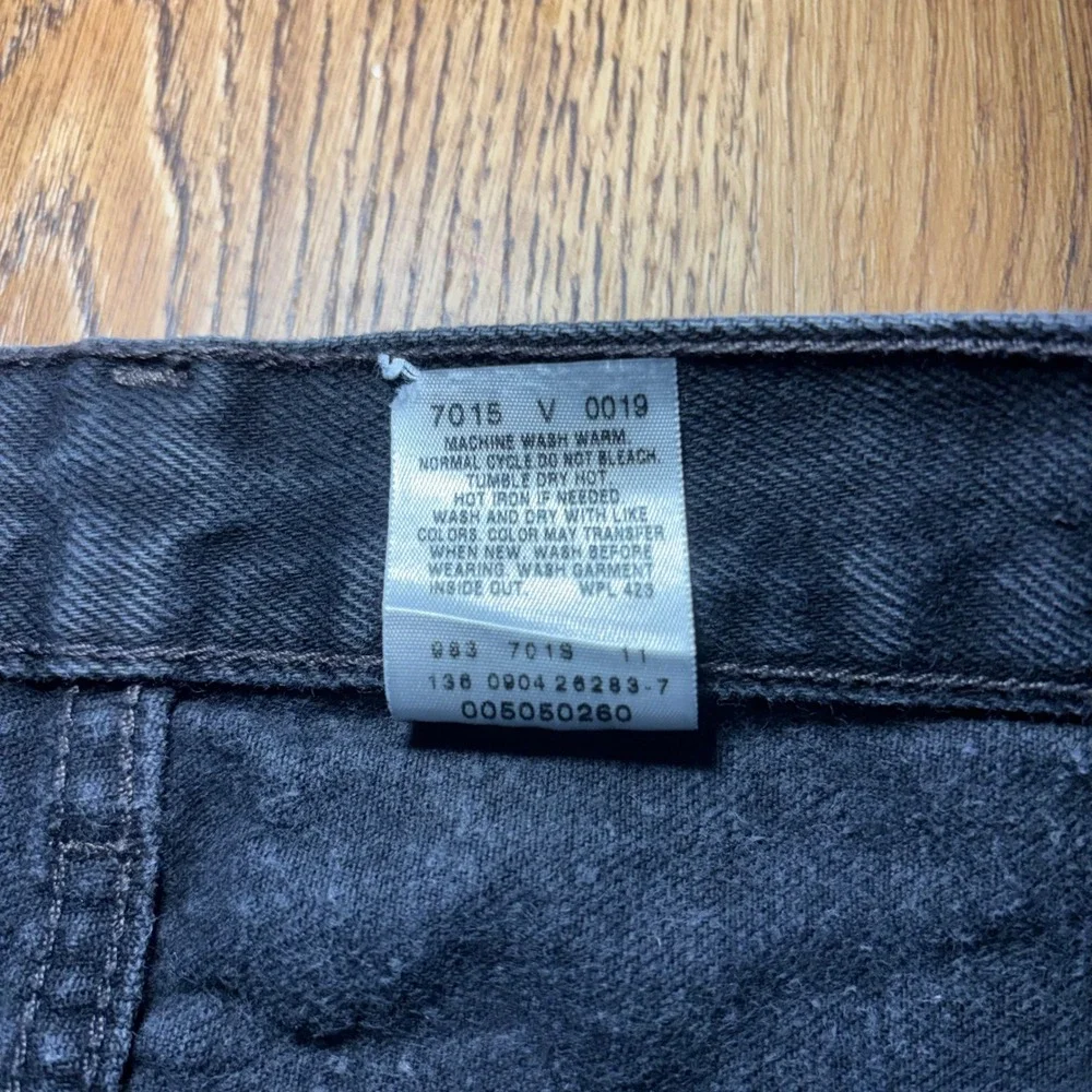 Y2K Levis 505 Regular Fit Faded Black Jeans Men 32x30 Straight Leg Denim Batwing